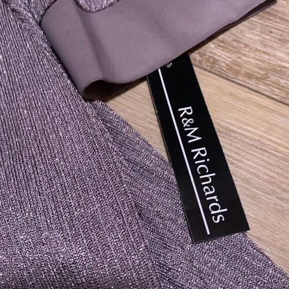 NWT R&M Richards Faux Two-Piece Pant Set with Metallic Details - Picture 10 of 12